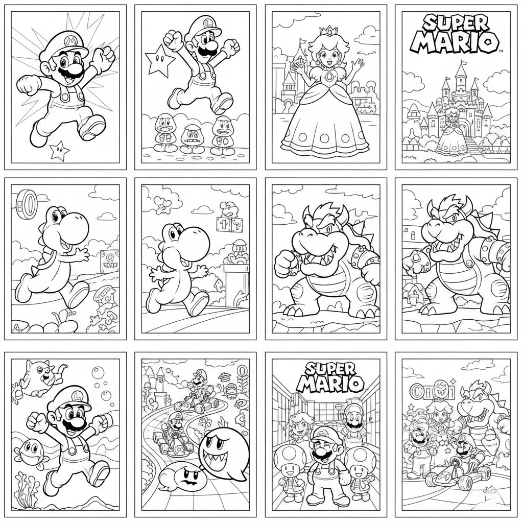 Super Mario coloring pages